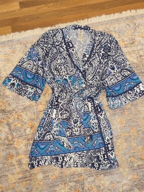 In Bloom Navy Blue and White Floral Print Top